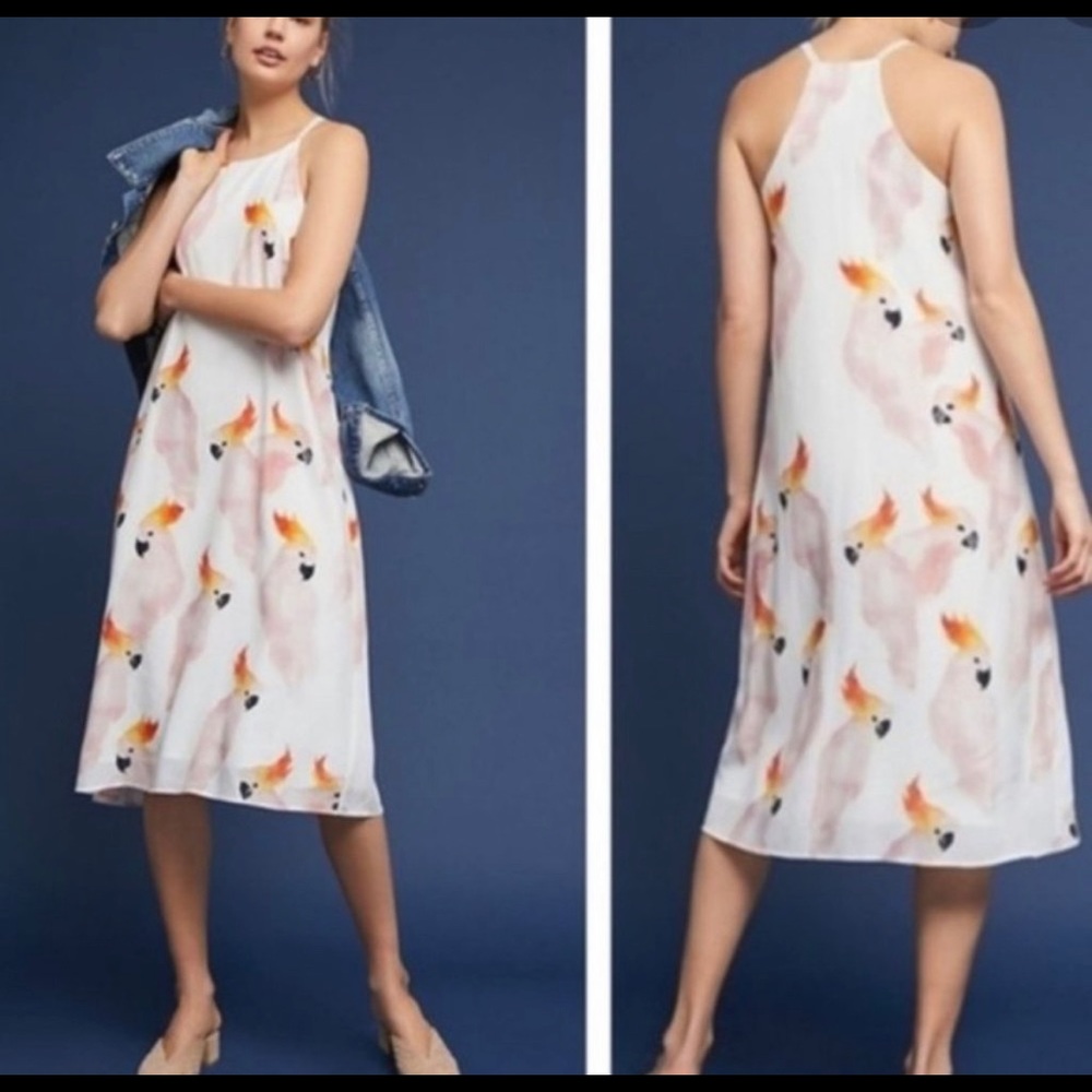 Anthropology Petit Maxi Dress Flamingo